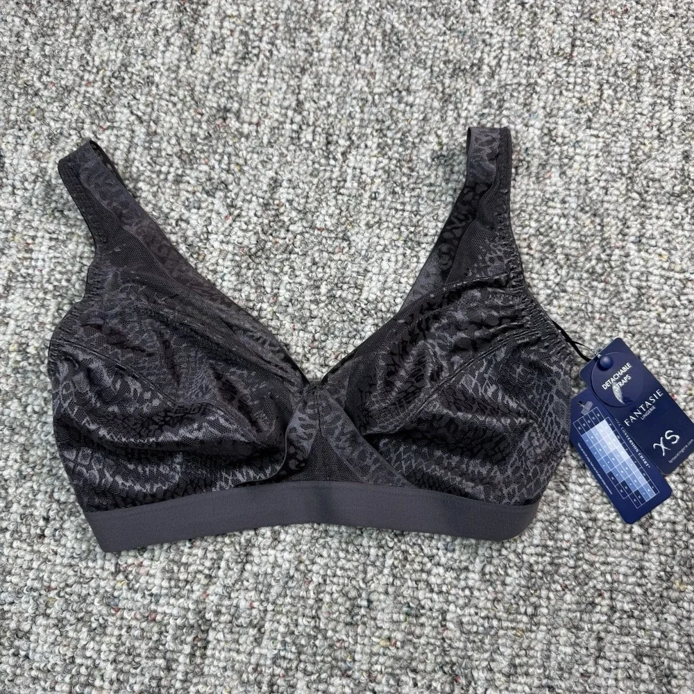 Fantasie Envisage Bralette Womens Bra XS Wirefree Lace Gray Blue FL6913 NWT